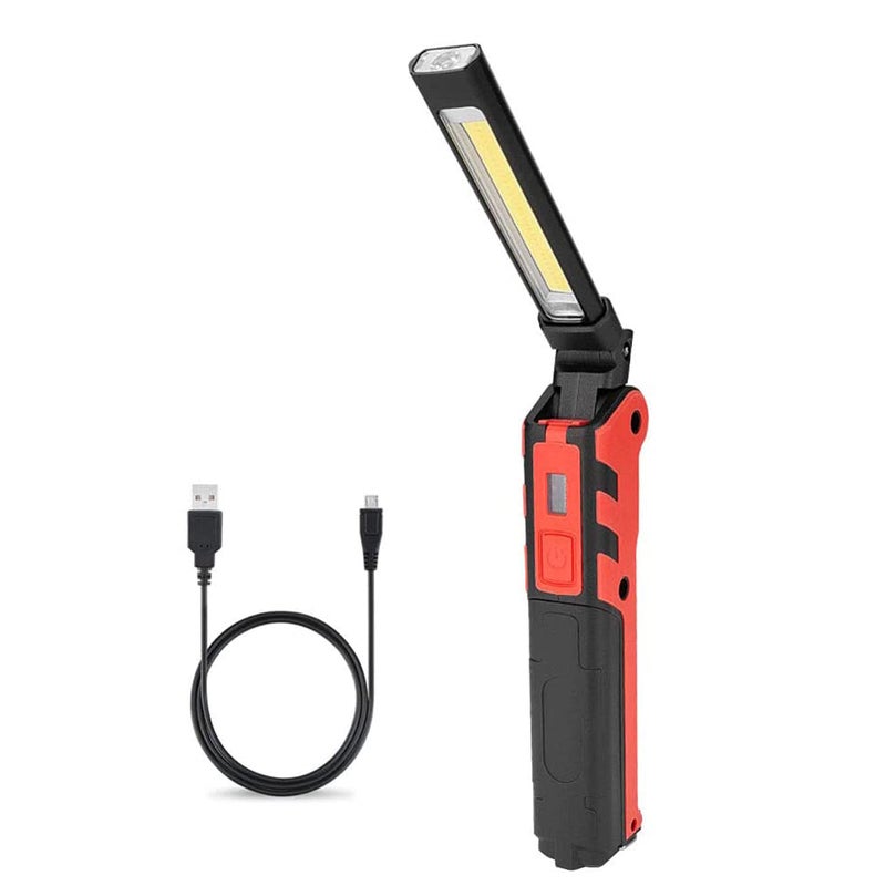 BESTSUN USB Work Light COB LED Inspection Light, BESTSUN Foldable Rechargeable Flashlight Portable Handheld Work Lamp with Magnetic Base & Swivel Hook & 4 Modes for Garage Mechanic Auto Car Truck Repair - Image 1